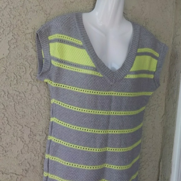 a.n.a gray & yellow striped knit sweater - Picture 7 of 8